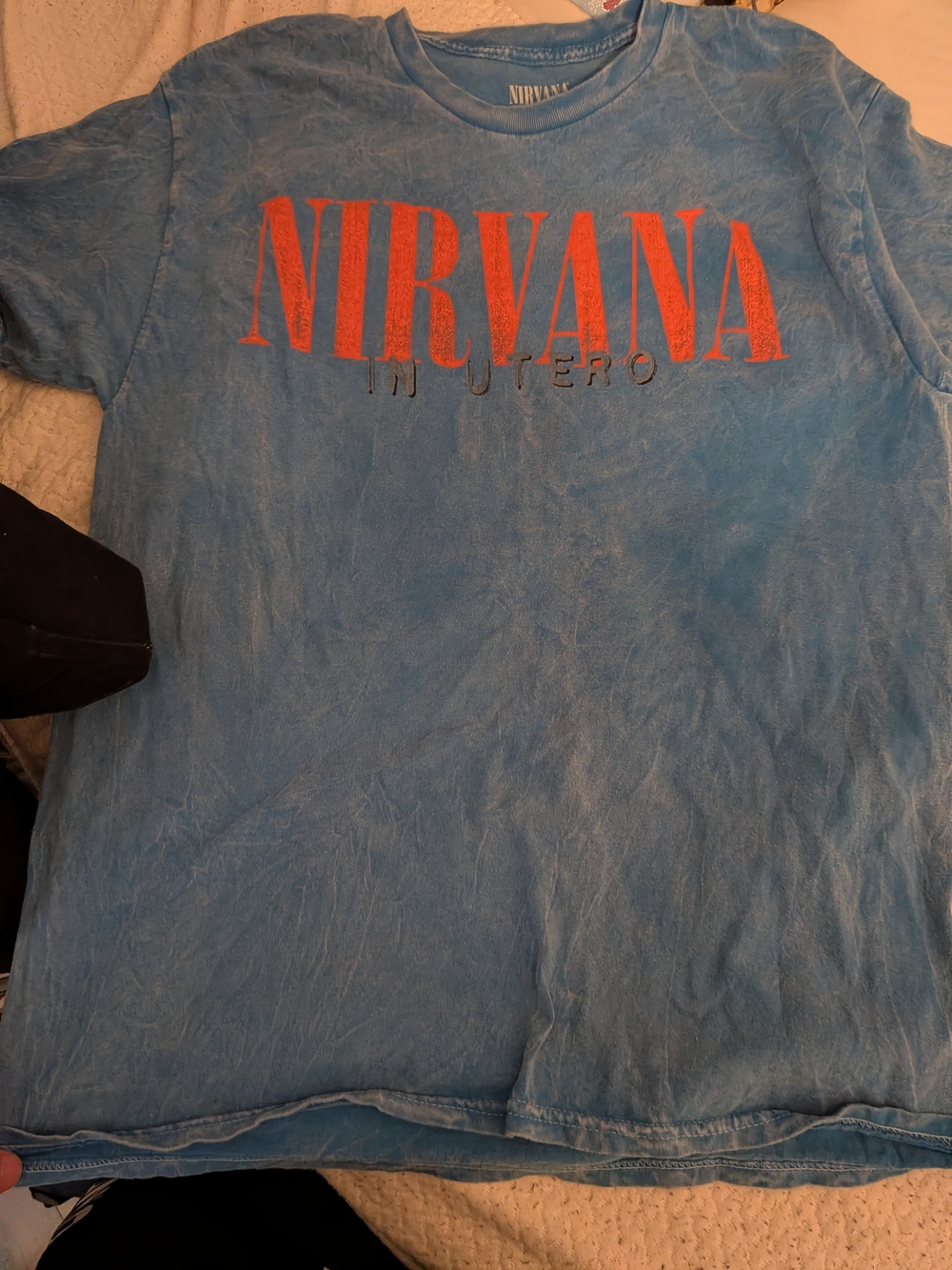 NIRVANA In Utero Blue Tee with Red Logo Brand New Large
